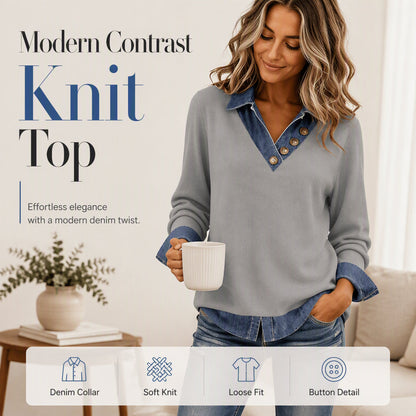 Women's Casual Patchwork Long Sleeve Top