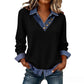Women's Casual Patchwork Long Sleeve Top