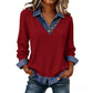 Women's Casual Patchwork Long Sleeve Top