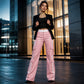 Women's Side Stripe Straight-Leg Cargo Pants