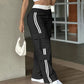 Women's Side Stripe Straight-Leg Cargo Pants