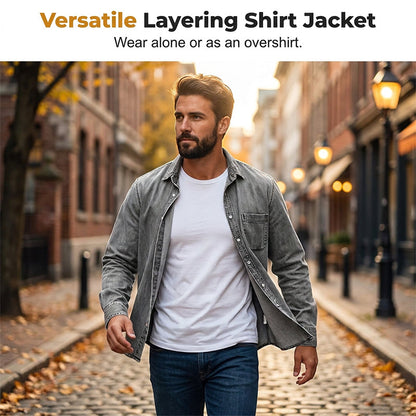 Men's Retro Washed Denim Shirt
