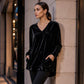 Women's V-Neck Long Sleeve Velvet Top