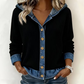 Women's Denim Patchwork Hooded Jacket