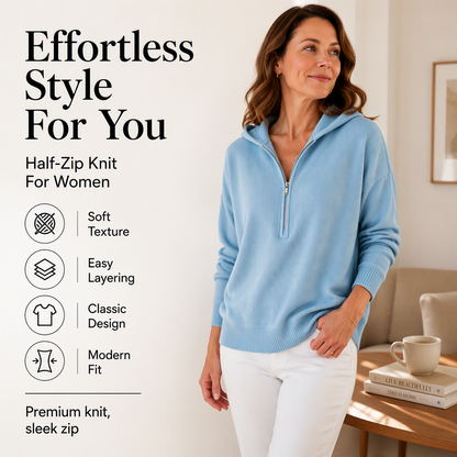 Women's Half Zip Hooded Sweatshirt