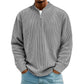 Men's Corduroy Quarter-Zip Pullover Sweatshirt Casual Stand Collar Long Sleeve Top