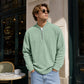 Men's Corduroy Quarter-Zip Pullover Sweatshirt Casual Stand Collar Long Sleeve Top