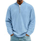 Men's Corduroy Quarter-Zip Pullover Sweatshirt Casual Stand Collar Long Sleeve Top