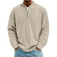 Men's Corduroy Quarter-Zip Pullover Sweatshirt Casual Stand Collar Long Sleeve Top