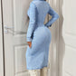 Long Sleeve Button-Down Denim Midi Dress
