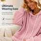 Women's Waffle Knit Loose Hooded Sweatshirt with Pockets