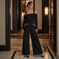 Women's Off Shoulder Contrast Trim Jumpsuit