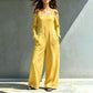 Women's Off Shoulder Contrast Trim Jumpsuit