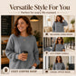 Women's Waffle Knit Loose-Fit Sweatshirt
