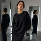 Women's Waffle Knit Loose-Fit Sweatshirt