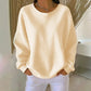 Women's Waffle Knit Loose-Fit Sweatshirt