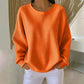 Women's Waffle Knit Loose-Fit Sweatshirt