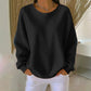 Women's Waffle Knit Loose-Fit Sweatshirt