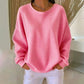 Women's Waffle Knit Loose-Fit Sweatshirt