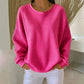 Women's Waffle Knit Loose-Fit Sweatshirt