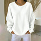 Women's Waffle Knit Loose-Fit Sweatshirt