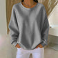 Women's Waffle Knit Loose-Fit Sweatshirt