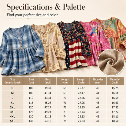 Women's Loose Fit V-Neck Casual Blouse