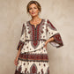 🌸Women’s Bohemian V-Neck Tiered Ruffle Dress