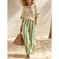 ✨ Women's Casual Striped Two Piece Wide Leg Pants Set – Effortless Style, All-Day Comfort