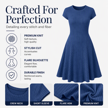 ✨Women's Elegant Brushed Ribbed Knit Dress