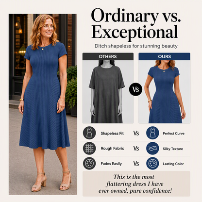 ✨Women's Elegant Brushed Ribbed Knit Dress
