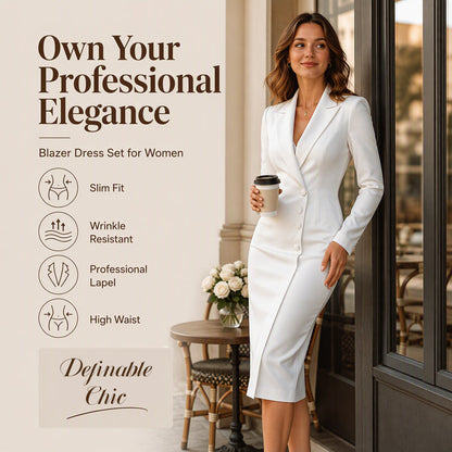 🥂Women's Elegant Asymmetrical Single Breasted Blazer Dress – Sophisticated Style With a Modern Twist