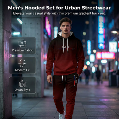 Men's Gradient Tracksuit Set - Hoodie and Sweatpants