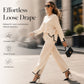 Women’s Casual Crewneck Top and Wide-Leg Pants Set