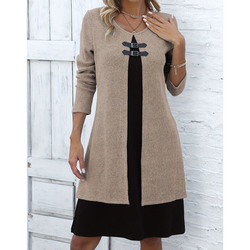 ⌛Limited-Time Offer-Women's Casual Ribbed Knit Long Sleeve Dress