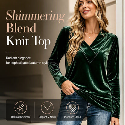 Women's Casual V-Neck Long Sleeve Top