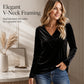 Women's Casual V-Neck Long Sleeve Top