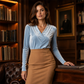 Women's Casual V-Neck Long Sleeve Top