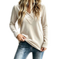Women's Casual V-Neck Long Sleeve Top