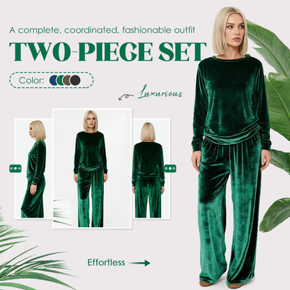 🍁New Fall Collection-Women's Velvet Top & Pants 2-Piece Set