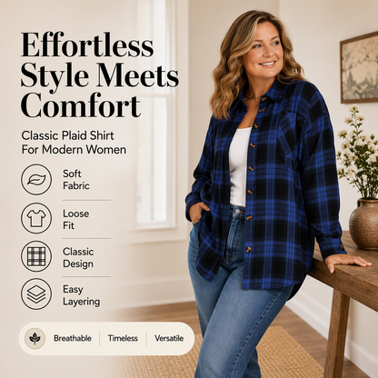 Women's Plaid Button Down Shirt