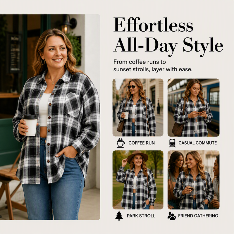 Women's Plaid Button Down Shirt