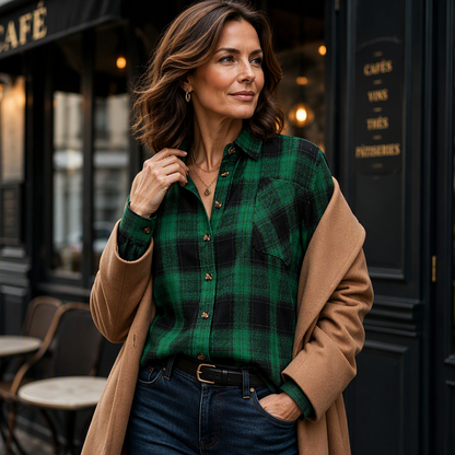 Women's Plaid Button Down Shirt