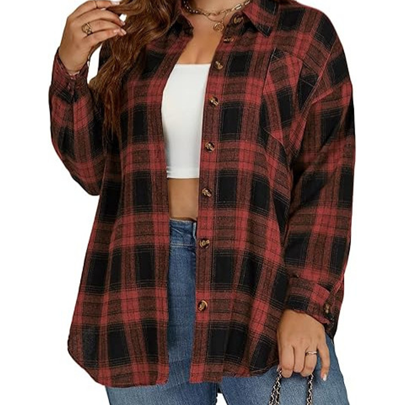 Women's Plaid Button Down Shirt