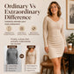 Women's Chic V-Neck Ribbed Knit Dress
