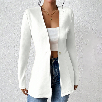 Women's One-Button Solid Color Blazer