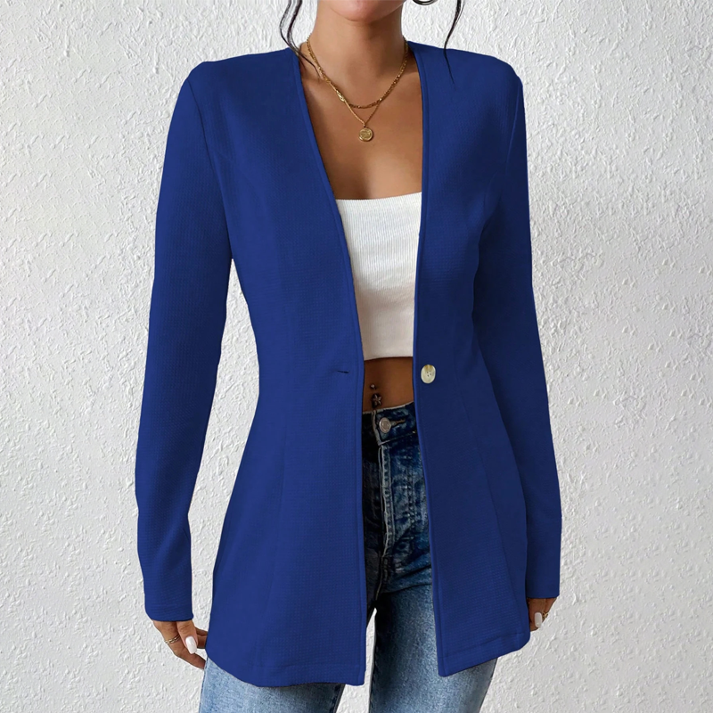 Women's One-Button Solid Color Blazer
