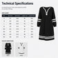 Women's Casual Striped Half-Zip Long Sleeve Dress