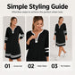 Women's Casual Striped Half-Zip Long Sleeve Dress