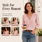 Women's Elegant V-Neck Ruffle Top